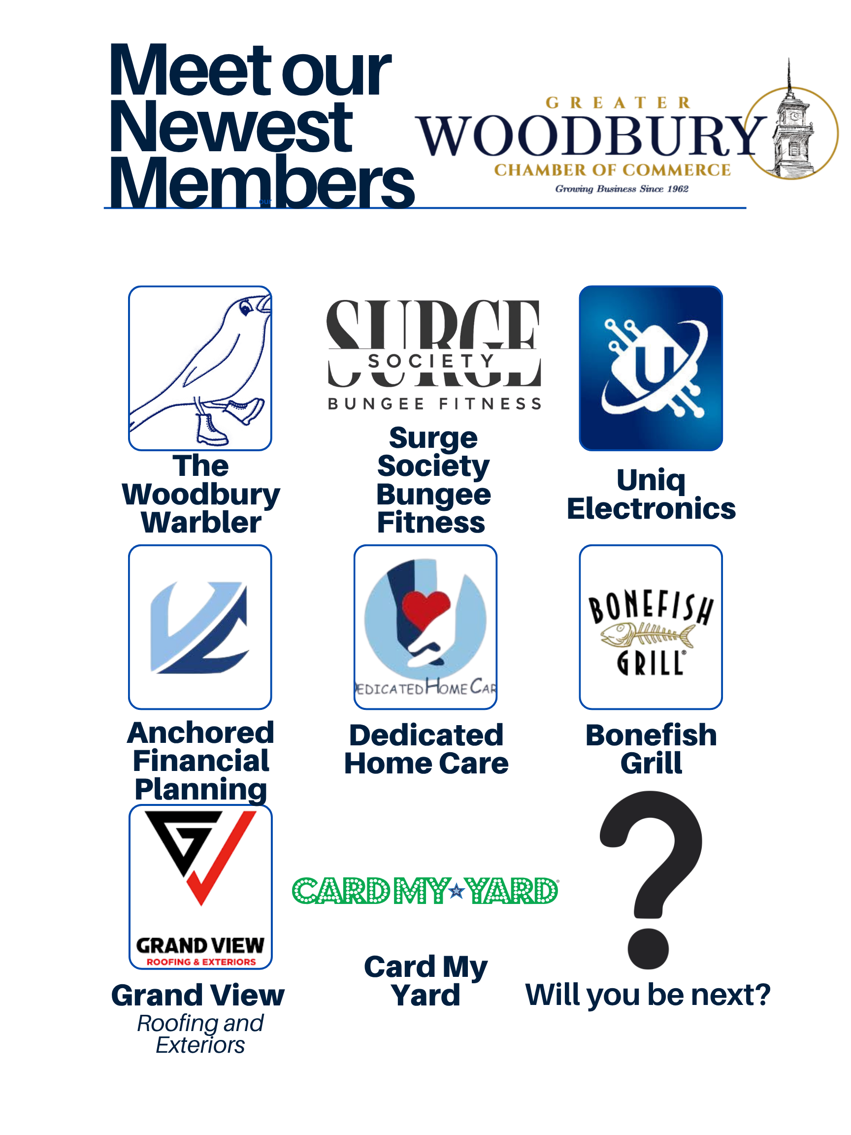 New Chamber members welcomed in the first quarter